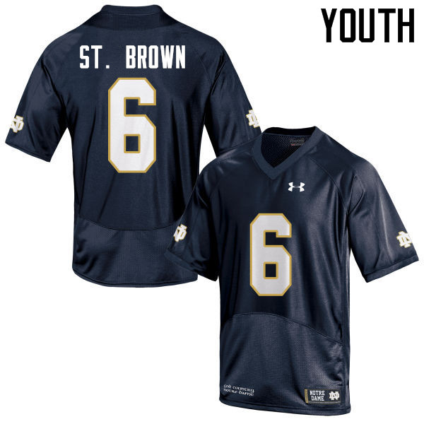 Youth #6 Equanimeous St. Brown Notre Dame Fighting Irish College Football Jerseys-Navy Blue